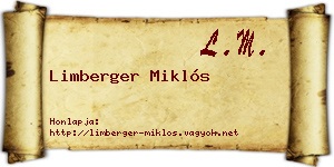 Limberger Miklós névjegykártya
